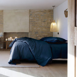 Parure de lit uni percale de coton manoir Taie 50x70 cm 140x200 cm