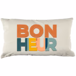 Coussin 30x50 cm collection COLOR modèle bonheur Nos coussins sont disponibles en trois modèles captivants : "Bonheur", "bonh ...