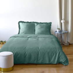 Linnea - Parure de lit falbala polyester microfibre Taie 63x63 cm 260x240 cm