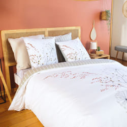 Parure de lit soliflore coton Taie 63x63 cm 260x240 cm