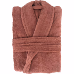PEIGNOIR ADULTE COL CHÂLE COLLECTION NAIA TAILLE S COLORIS rose pêche Un peignoir d'intérieur en coton épais, coloris pêche,  ...