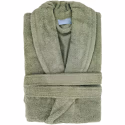 PEIGNOIR ADULTE COL CHÂLE COLLECTION NAIA TAILLE M COLORIS vert olive Un peignoir d'intérieur en coton épais, coloris olive,  ...