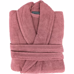 PEIGNOIR ADULTE COL CHÂLE COLLECTION NAIA TAILLE M COLORIS rose bois de rose Un peignoir d'intérieur en coton épais, coloris ...