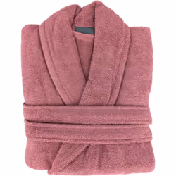 PEIGNOIR ADULTE COL CHÂLE COLLECTION NAIA TAILLE L COLORIS rose bois de rose Un peignoir d'intérieur en coton épais, coloris ...