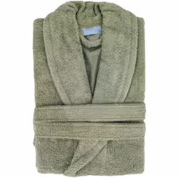 PEIGNOIR ADULTE COL CHÂLE COLLECTION NAIA TAILLE L COLORIS vert olive Un peignoir d'intérieur en coton épais, coloris olive,  ...