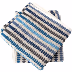 Lot de 2 serviettes invité à rayures 33x50 cm 100% coton collection BREEZE bleu Découvrez la collection BREEZE, une gamme exq ...