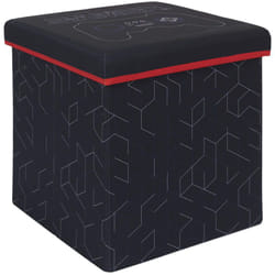Linnea - Pouf pliable 100% polyester 38x38x38 cm collection game noir