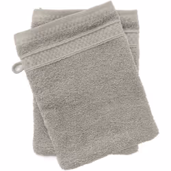 Lot de 2 gants de toilette NAÏA beige Lin Plongez dans le confort absolu avec notre élégante collection de linge de bain, con ...