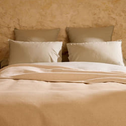 Linnea - Dessus de lit coton et lin mélangés cabourg naturel 250x270 cm