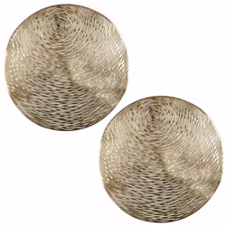 Lot de 2 sets de table rond 40 cm en plastique collection PHUKET doré Ajoutez une touche d'élégance à vos repas avec le set d ...