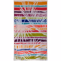Drap de plage 100x180 cm en velours MADDALENA multicolore Plongez dans l'ambiance tropicale de la collection MADDALENA avec c ...