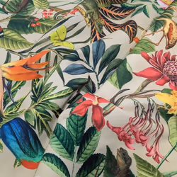 Tissu motif tropical BORA BORA outdoor synthétique lin