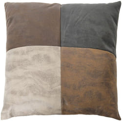 Linnea - Coussin patchwork polyester 40x40 cm collection tim nuances de marron