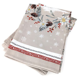 Lot de 2 torchons de cuisine 50x70 cm coton CHALET lin