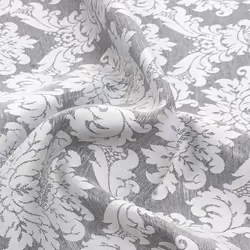 Tissu jacquard tissé teint RICHELIEU - LINNEA - Gris - Acier - Laize 140 cm