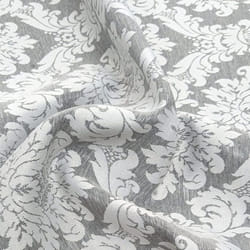Tissu jacquard tissé teint RICHELIEU - LINNEA - Gris - Acier - Laize 140 cm