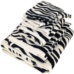 Linnea - Parure de bain absorbante coton zebra beige 7 pièces