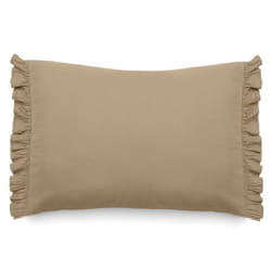 Housse de coussin en mousseline de coton 40x60 cm + 5 cm ELZA marron camel