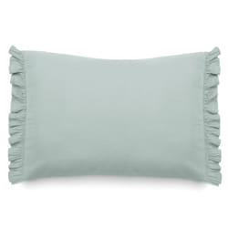 Housse de coussin en mousseline de coton 40x60 cm cm + 5 cm ELZA gris lichen