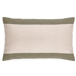 Housse de coussin en coton fil teint 40x60 cm cm JANIS vert mousse