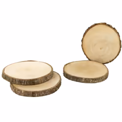 Lot de 4 dessous de verre en rondin de bois rond 11 cm collection BARK Ajoutez une touche naturelle et chaleureuse à votre ta ...