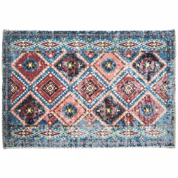 Tapis collection AGRA 120x170 cm motif aztèques bleu et orange Apportez une note vintage et authentique à votre intérieur ave ...