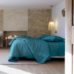 Linnea - Parure de lit uni percale de coton manoir Taie 50x70 cm 200x200 cm