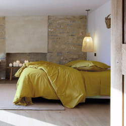 Linnea - Parure de lit uni percale de coton manoir Taie 65x65 cm 200x200 cm