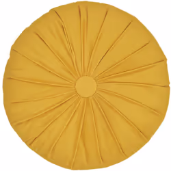 Coussin rond en polyester 40x40 cm collection INAYA jaune La collection INAYA présente un coussin rond de 40x40 cm, conçu pou ...