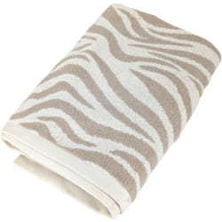 Serviette de toilette 50x100 cm ZEBRA SOFT pur coton motif zèbre beige