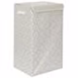 Panier de linge en polyester BOMBAY pliable motif damassé beige
