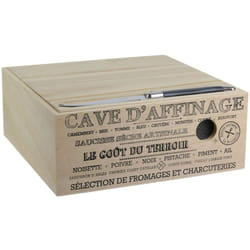 Linnea - Cave à fromage avec couteau collection le goût du terroir bois et noir