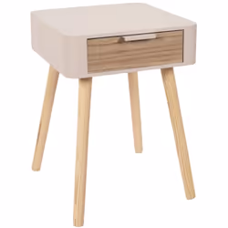 Table de chevet 1 tiroir en bois collection SHIREL rose Apportez une touche de modernité à votre chambre à coucher avec cette ...