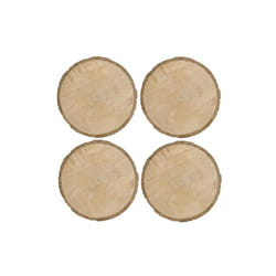 Lot de 4 dessous d'assiette en rondin de bois rond 30 cm collection bark