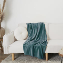 Linnea - Plaid flanelle collection anna 125x150 cm bleu canard