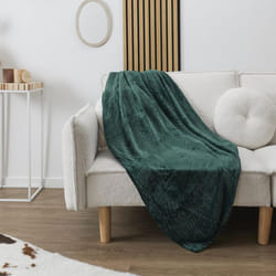 Plaid flanelle collection TREE 120x150 cm vert sapin