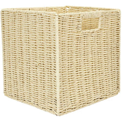 Linnea - Cube de rangement tressé décoratif natural braid 30x30x30 cm beige