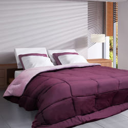 Couette hiver 200x200 cm COCOON BICOLORE Prune/Parme garnissage fibre polyester 400g/m2