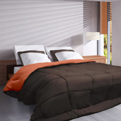 Linnea - Couette polyester cocoon bicolore fibre creuse siliconée Chaud (hiver) 240x220 cm