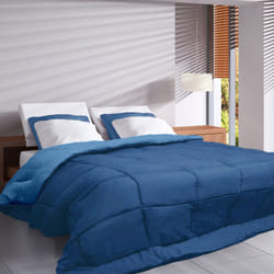 Linnea - Couette polyester cocoon bicolore fibre creuse siliconée Chaud (hiver) 240x220 cm