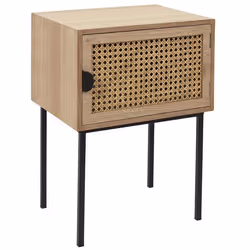 Table de chevet 1 tiroir en bois collection CANNAGE coloris marron