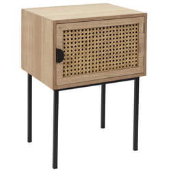 Table de chevet 1 tiroir en bois collection CANNAGE coloris marron