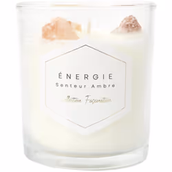 Bougie parfumée avec pierres 35h FASCINATION à la cire de paraffine senteur ambre Surprenez-la avec cette bougie issue de la ...