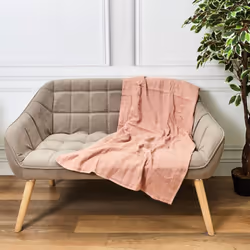 Plaid 120x150 cm collection ECLOSION gaze de coton rose litchi Les soirées fraîches approchent, et il est temps d'adopter la ...