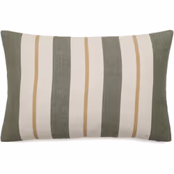 Housse de coussin lin et coton 40x60 cm JUNKO vert kaki Apportez une touche d'authenticité et de douceur à votre intérieur av ...