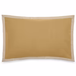 Housse de coussin coton et lin 55X80 cm LUZIA finition volant en jute jaune houblon