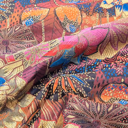 Tissu jacquard polyester 220 g/m² collection OPIUM motif fleurs coloris rouge