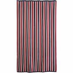 Drap de plage 100x180 cm pur coton collection ATLANTIQUE à rayures bleu et rouge Plongez dans l'élégance intemporelle du bord ...
