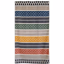 Drap de plage 100x180 cm pur coton collection BOLIVIA motif aztèques multicolore Inspiré des motifs ethniques et des couleurs ...