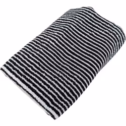 Serviette de toilette 50x100 cm pur coton collection HORIZON rayures noir Offrez à votre salle de bain une touche de raffinem ...